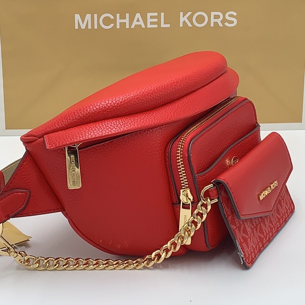 MICHAEL KORS 
Maisie Large Pebbled Leather 2-in-1 Waistpack Fannypack Belt Bag - Picture 13 of 16